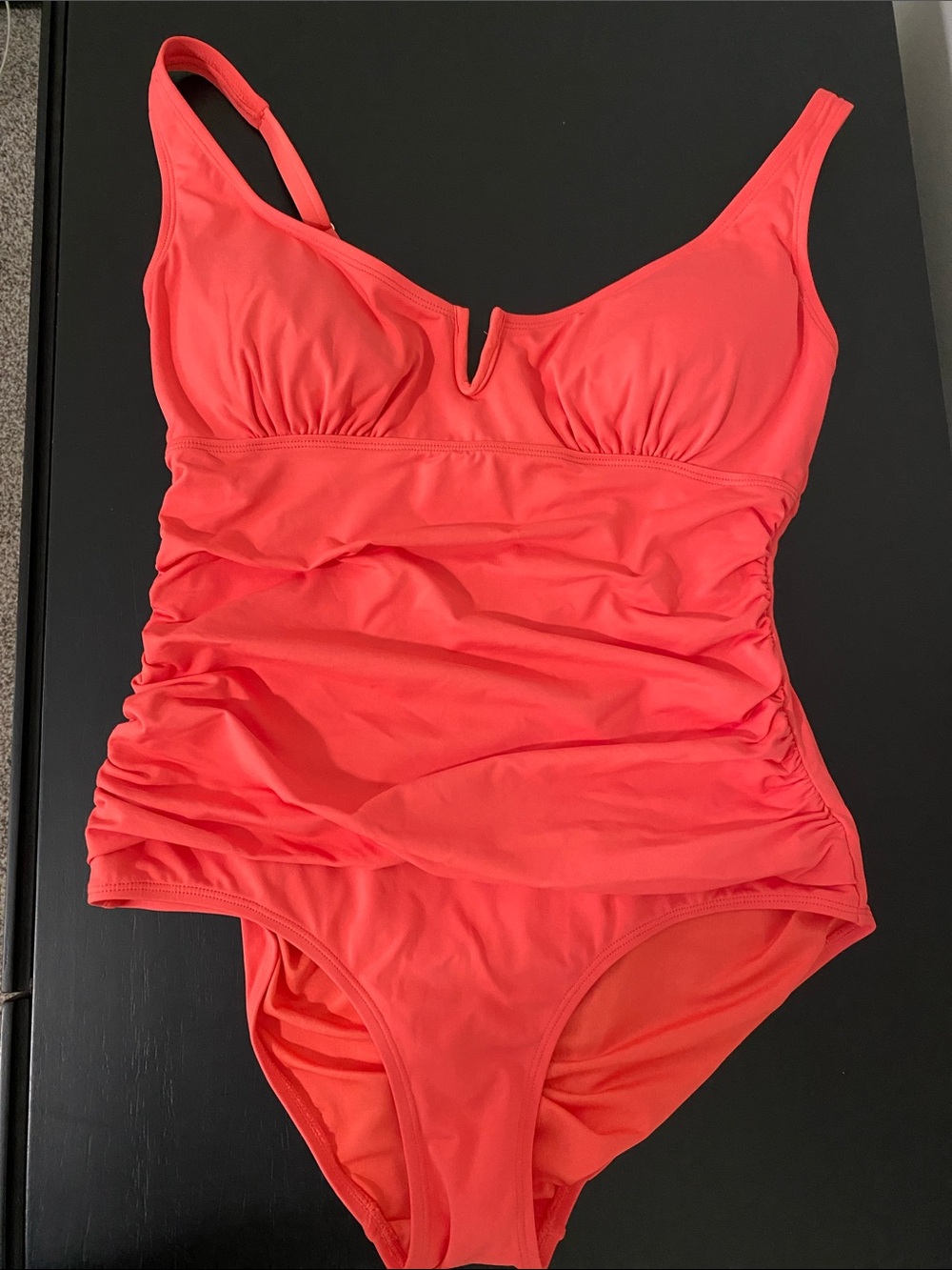 Women’s Coral One-Piece Swimsuit - Ruched Tankini Style